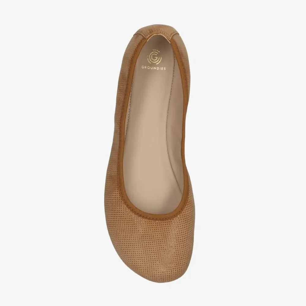 Groundies Ballerinas|® Lily Women Cognac