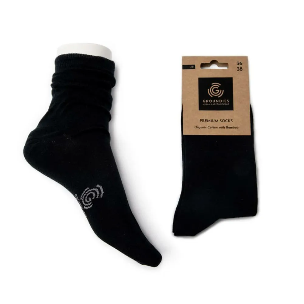 Groundies Zubehör|® Premium-Socken Mid Schwarz
