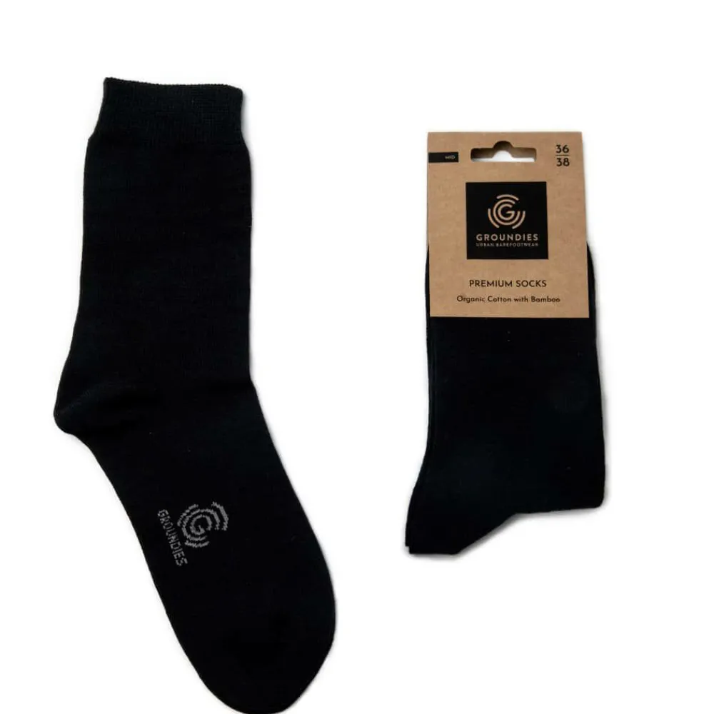 Groundies Zubehör|® Premium-Socken Mid Schwarz