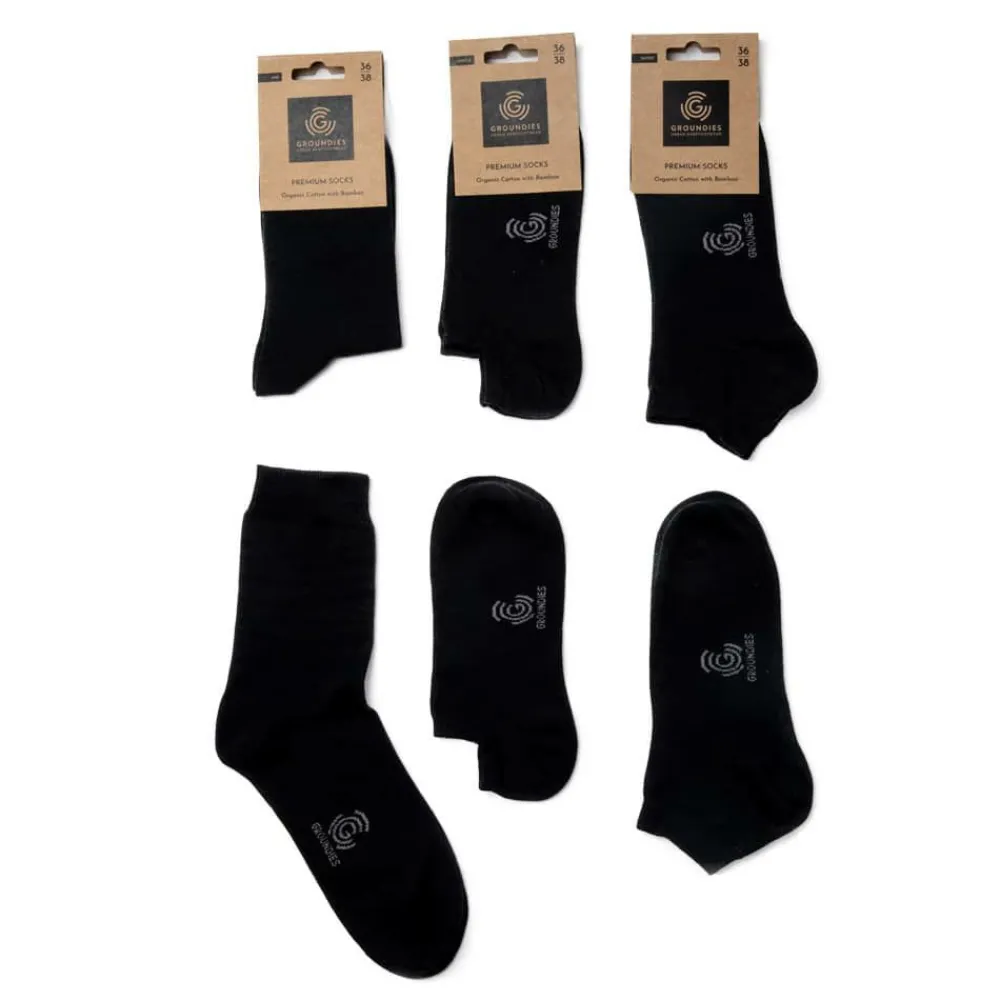 Groundies Zubehör|® Premium-Socken Mid Schwarz